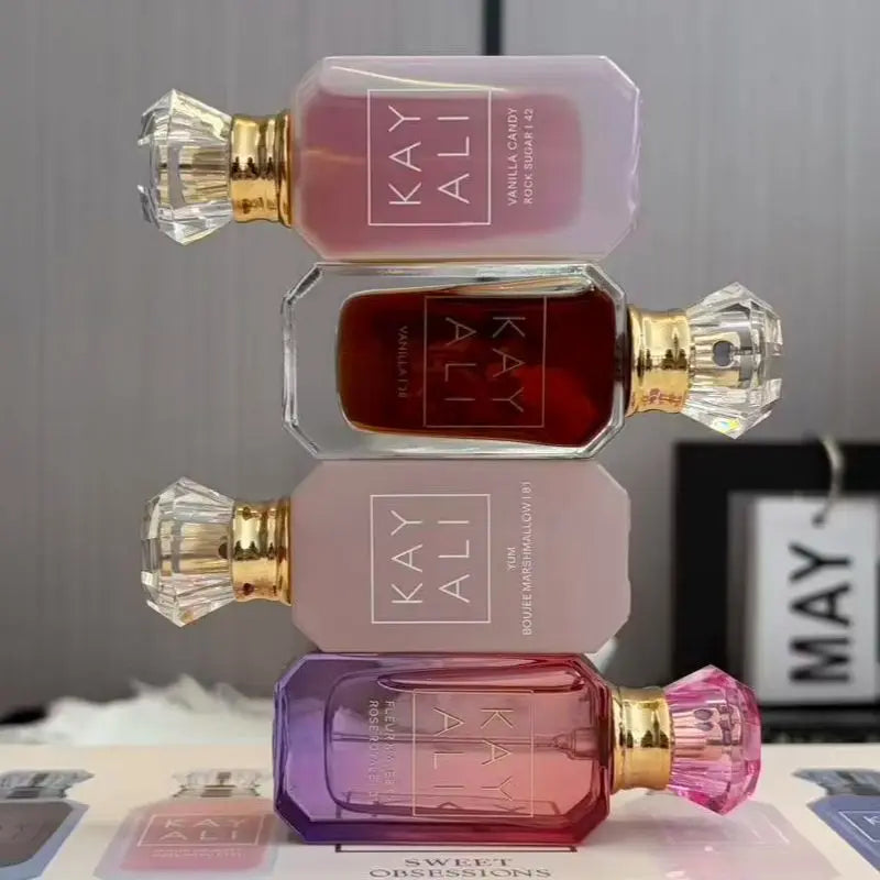 Sweet Indulgence Mini Perfume Set - 4x10ml Exquisite Vanilla, Candy, Marshmallow & Rose Scents for Lasting Luxury